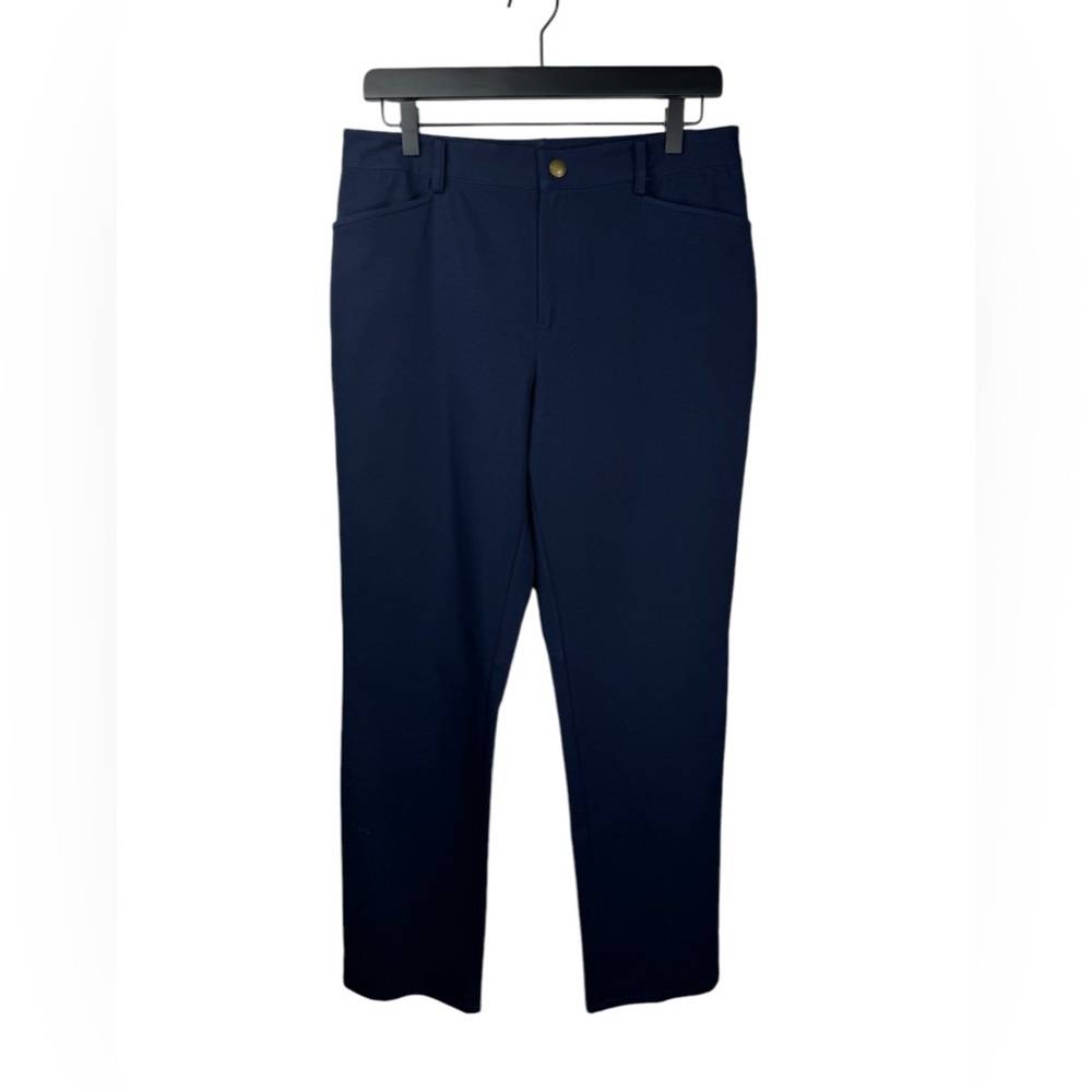 Lauren Ralph Lauren Women’s Stretch Cotton Spandex Navy Blue Straight leg pant 8 - Picture 1 of 13